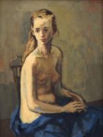Moses Soyer Figural Painting, Female Nude - Sold for $1,500 on 02-06-2021 (Lot 367).jpg